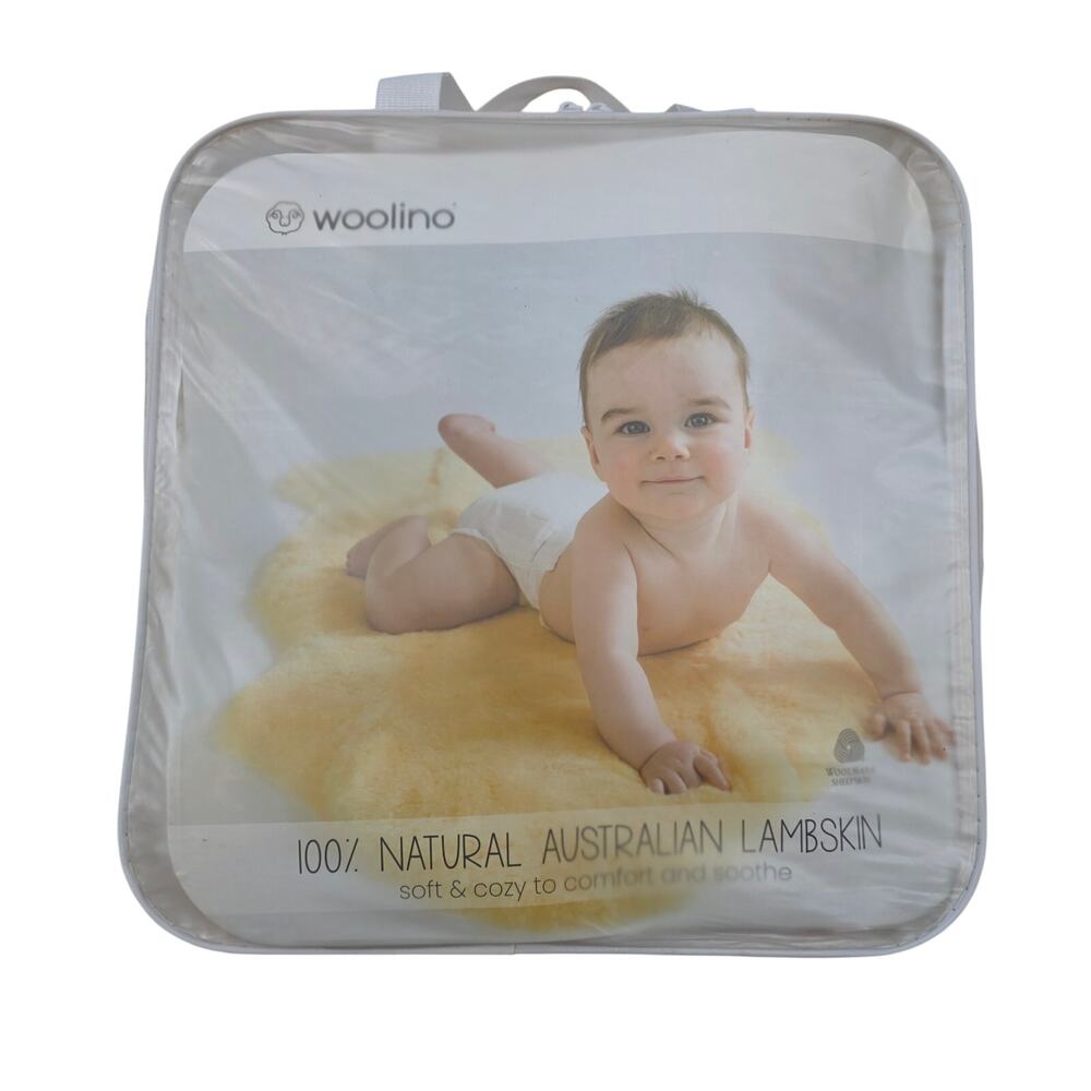 Woolino Baby Sheepskin Rug 100% Natural Australian Lambskin Plush Nursery New